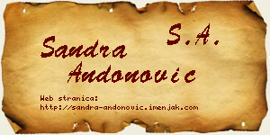 Sandra Andonović vizit kartica